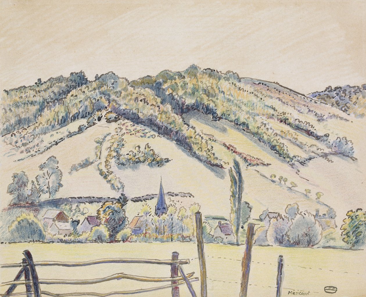 Méricourt, 1919 door Lucien Pissarro