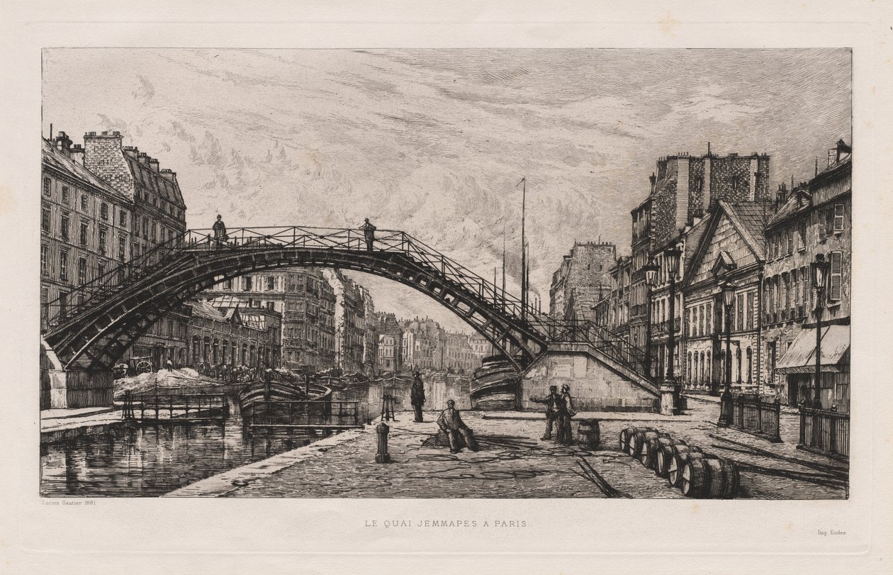 Le Quai Jemmapes in Parijs door Lucien Gautier