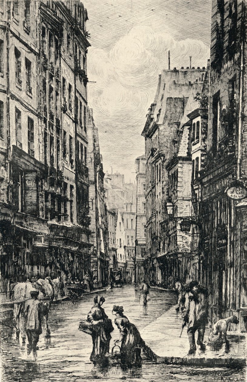 Rue Galande, 1915 door Lucien Gautier