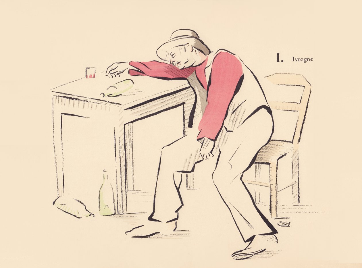 I. Dronkaard door Lucien L. (active 1904) Henreaux