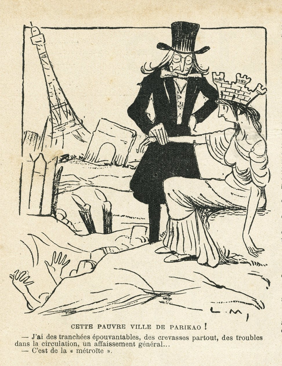 Illustratie in Le Rire door Lucien Metivet