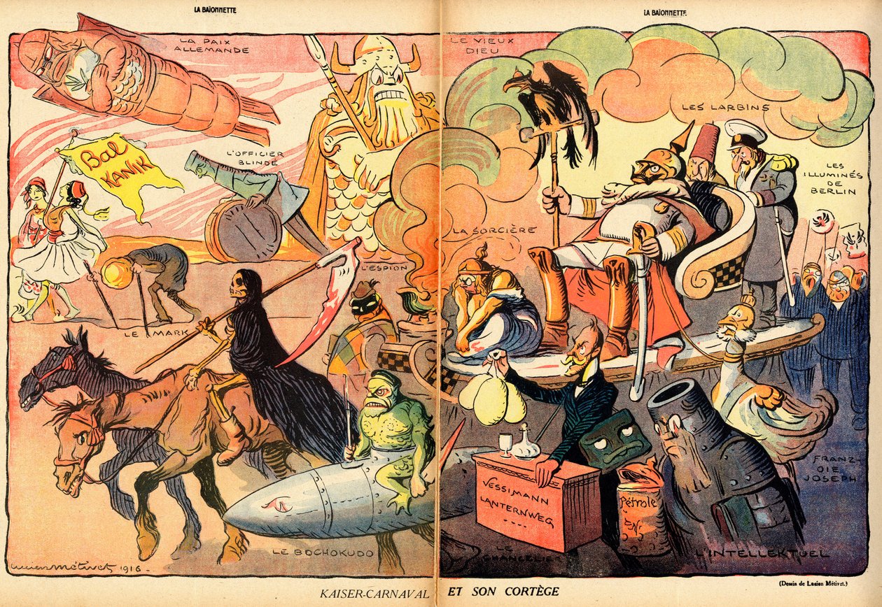 La Baionnette, Satirisch in kleuren door Lucien Metivet