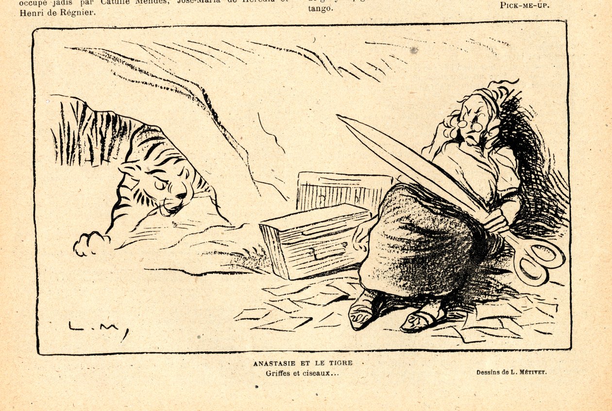 Le Rire rouge, Satirisch in ZW door Lucien Metivet