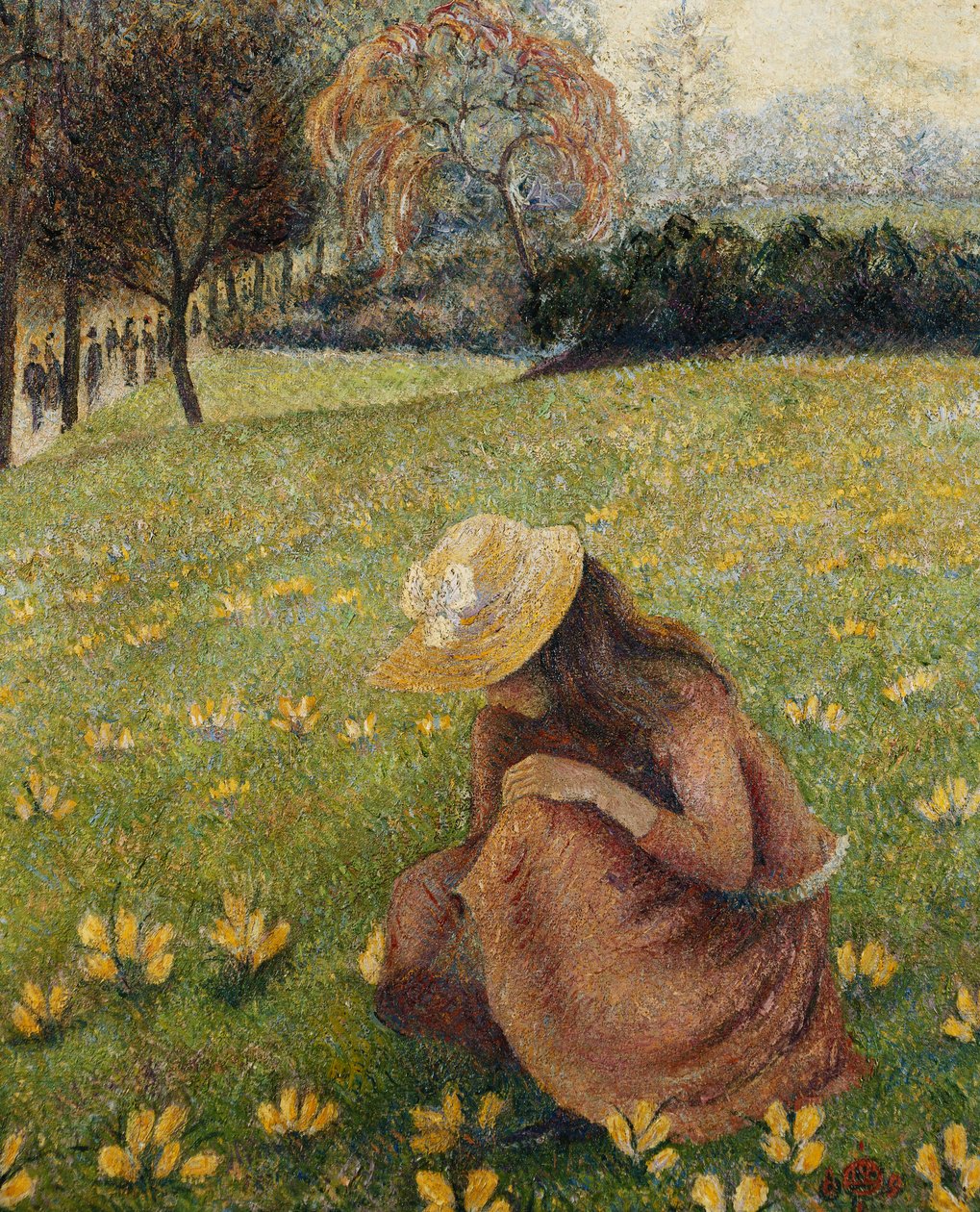 Krokussen door Lucien Pissarro