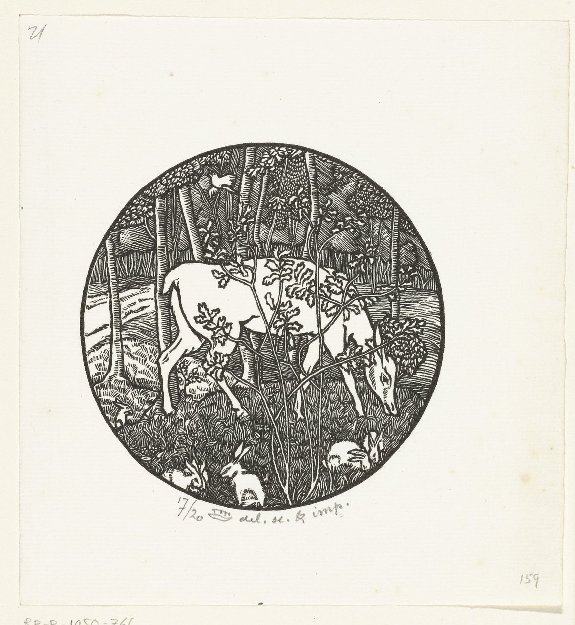 Grazend hert door Lucien Pissarro