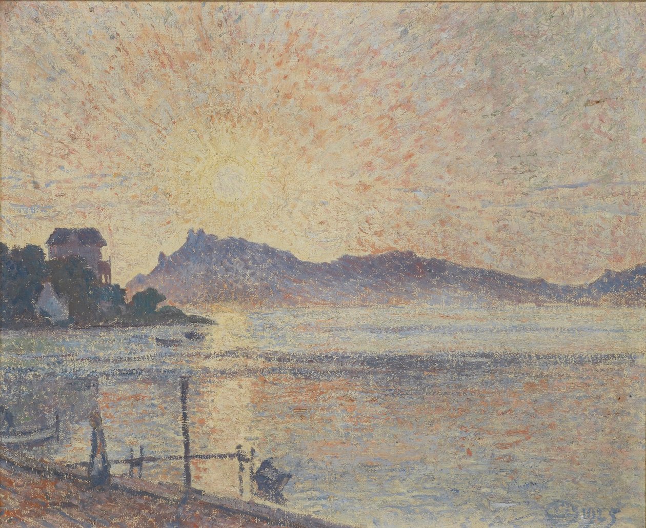 La Pointe de Cougoussa, Zonsondergang door Lucien Pissarro