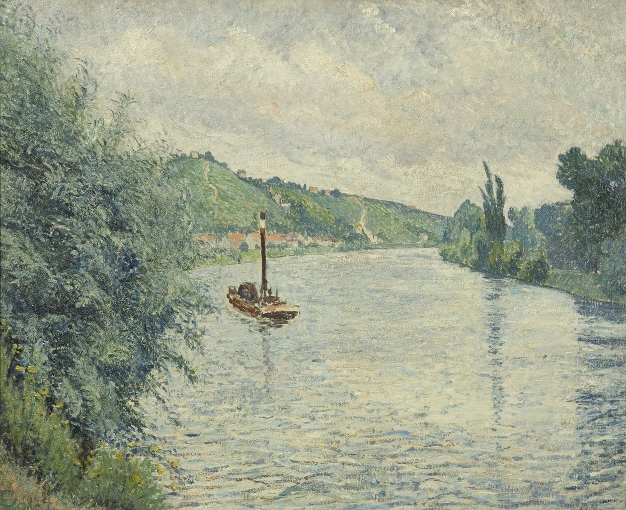 De schuit door Lucien Pissarro