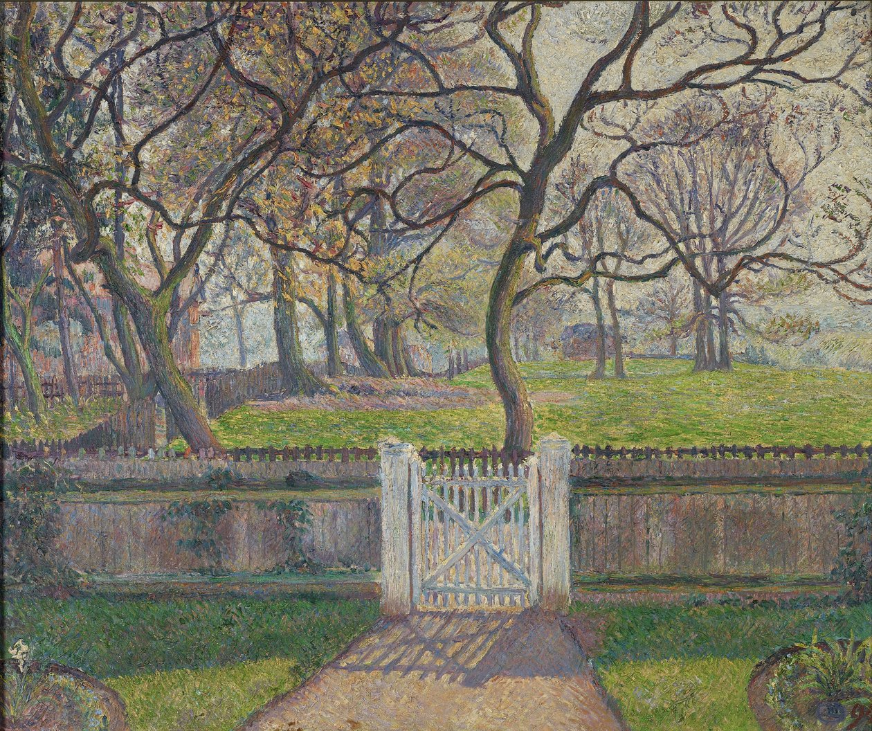 De tuinpoort, Epping, 1894 door Lucien Pissarro