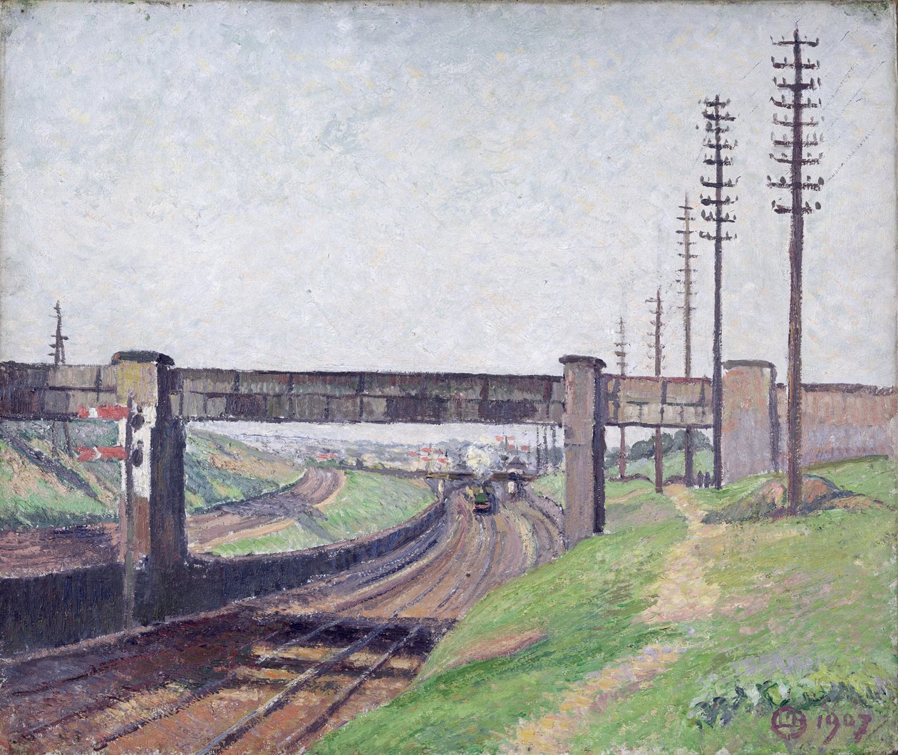 Wells Farm Railway Bridge, Acton door Lucien Pissarro