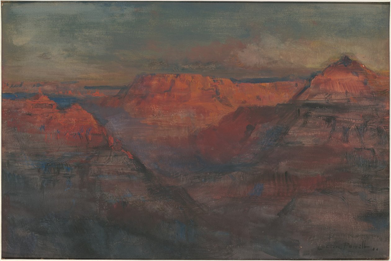 De gloed na zonsondergang, Grand Canyon, Arizona door Lucien Whiting Powell