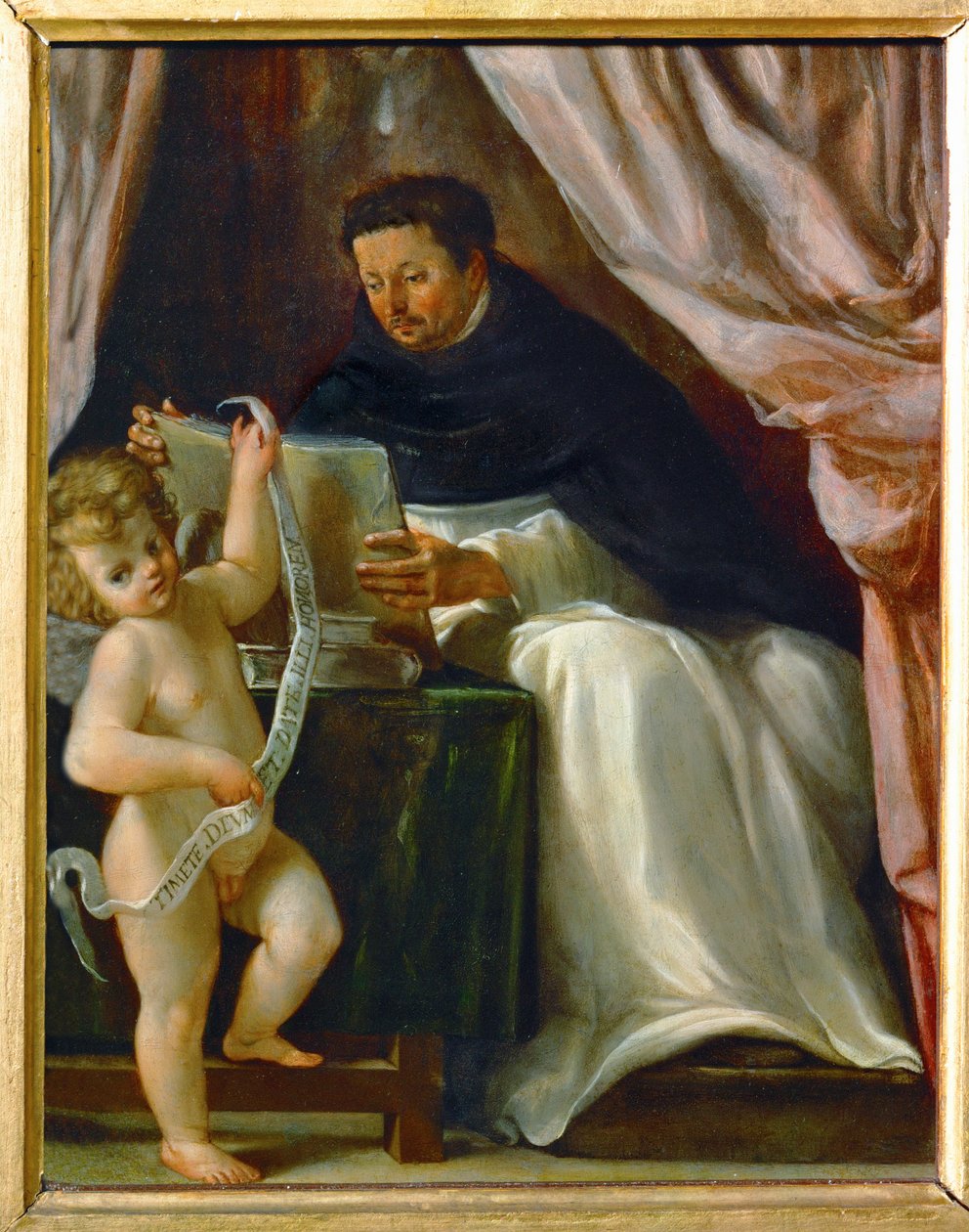 Dominicaan Sint Vincent Ferrer en engel ... door Lucio massari