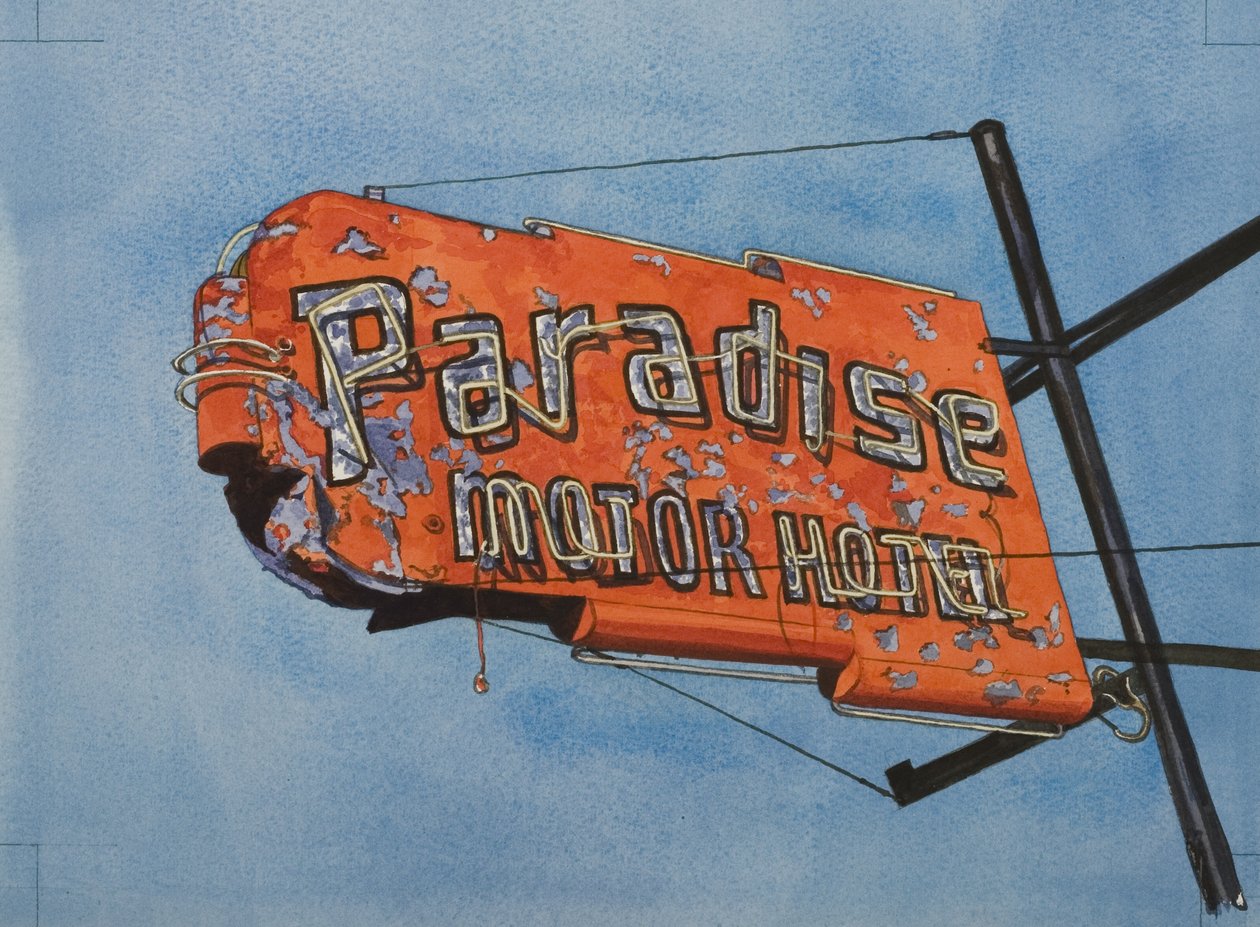 Paradise Motel door Lucy Masterman