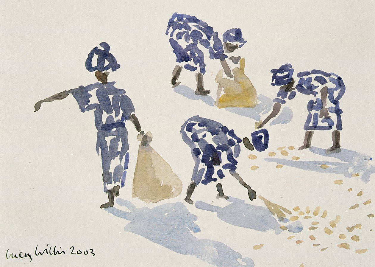 Bladeren opruimen, Senegal, 2003 door Lucy Willis