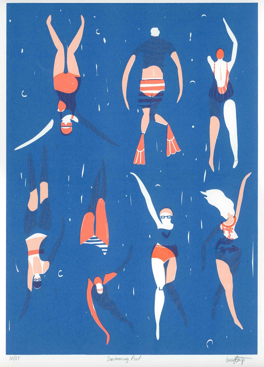 Swimming Pool, 2016 (screenprint) door Lucy Banaji