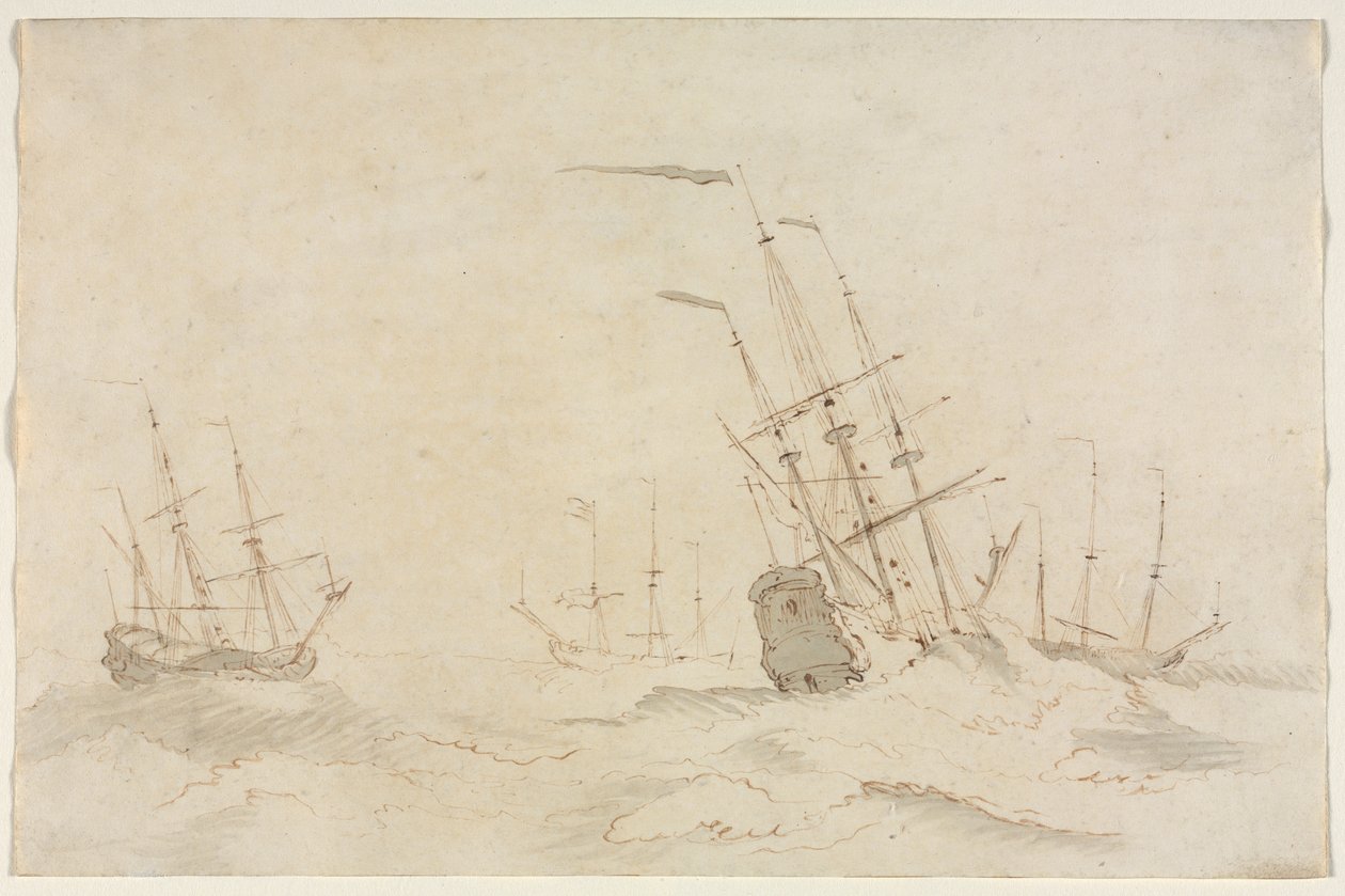 Schepen door Ludolf Backhuysen