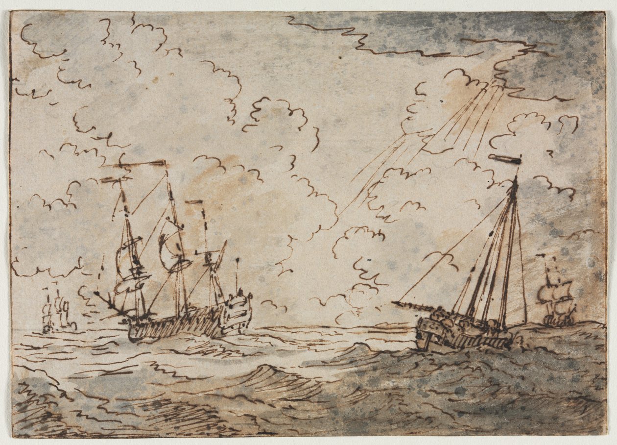 Schepen op zee, 17e eeuw door Ludolf Backhuysen