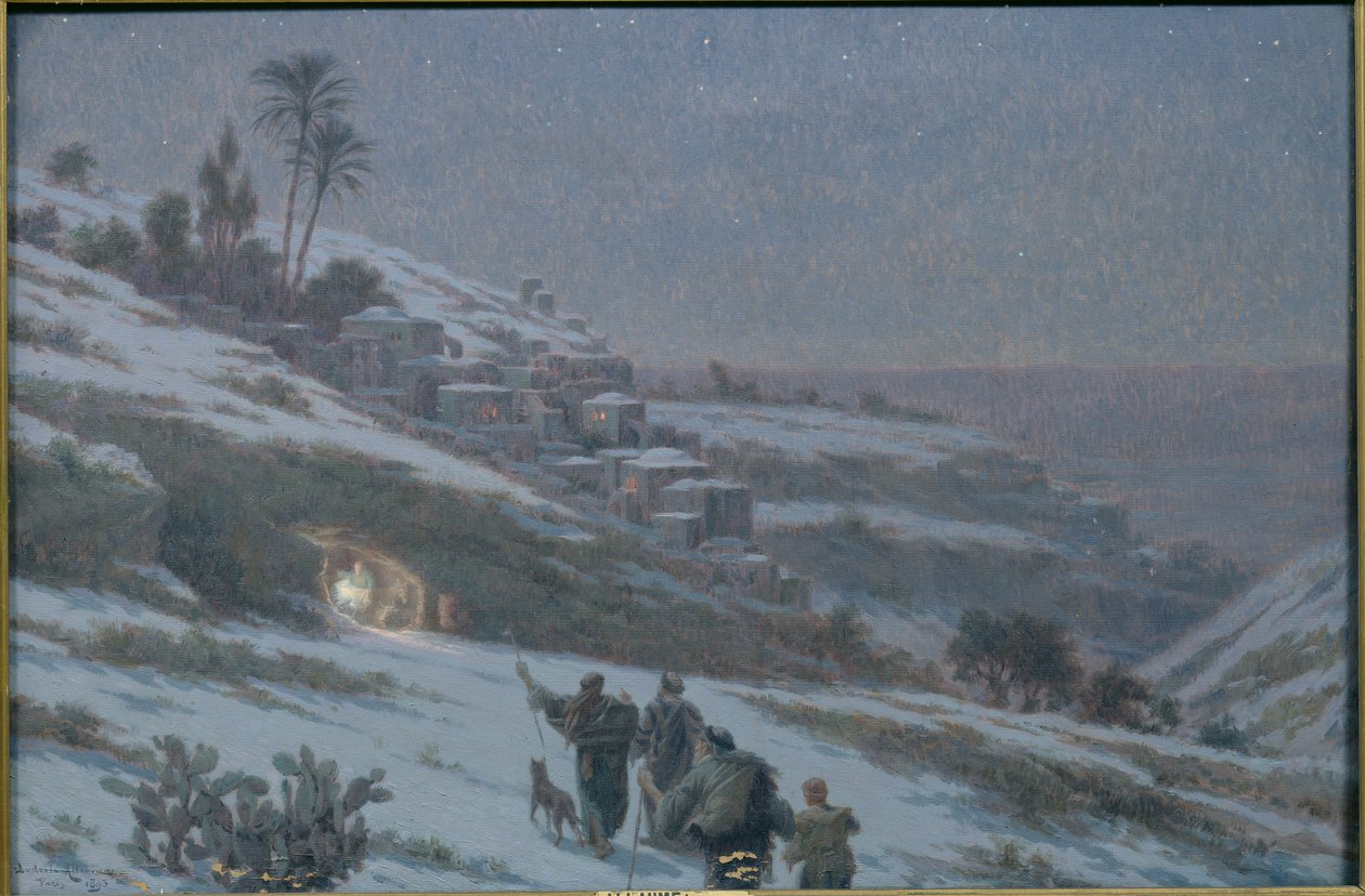 Kerstnacht in Bethlehem, 1893 door Ludovic Alleaume