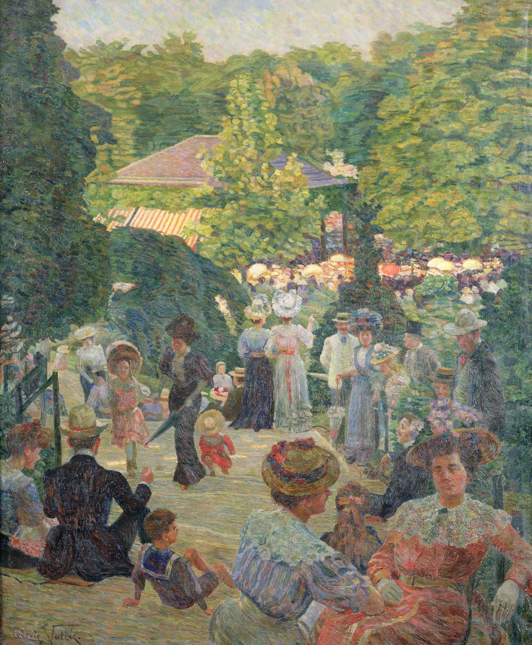 Le Parc de Monsouris, Uitzicht op het Muziekpaviljoen door Ludovic Vallee