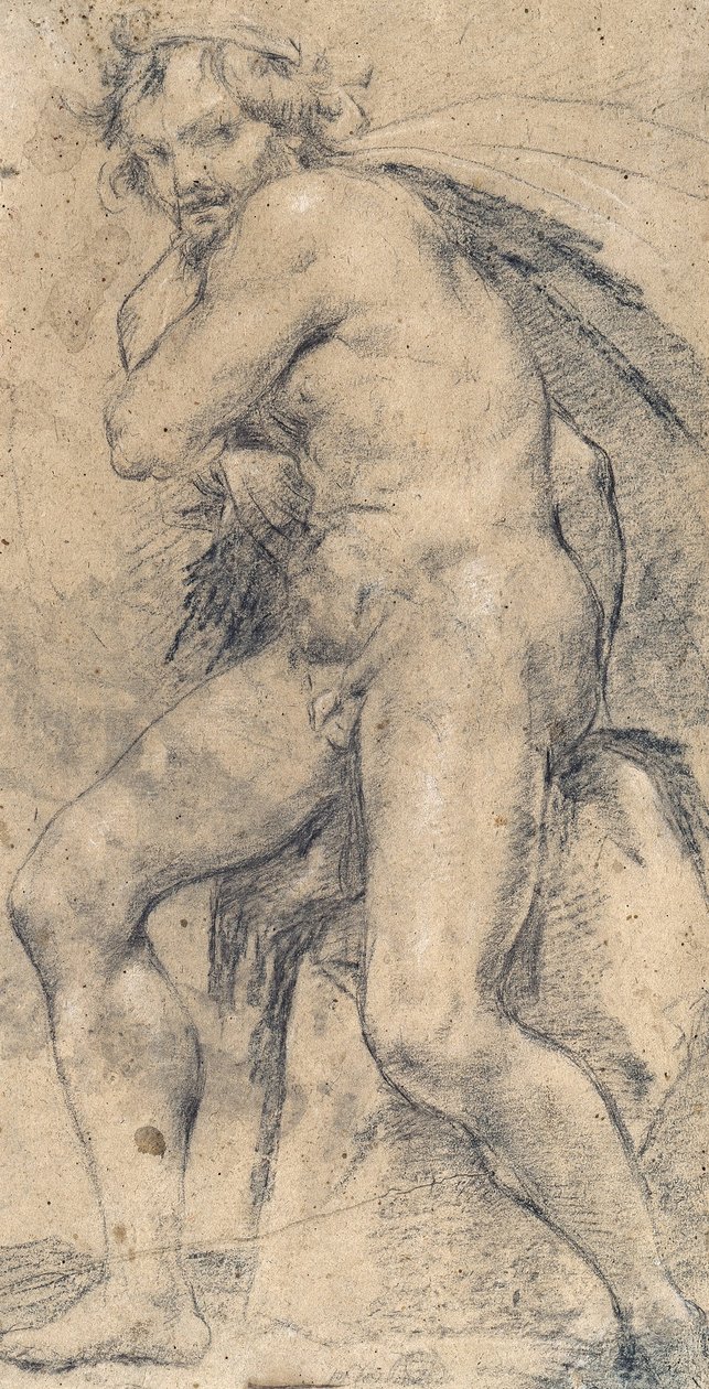 Mannelijke naakt (Hercules) door Ludovico Carracci