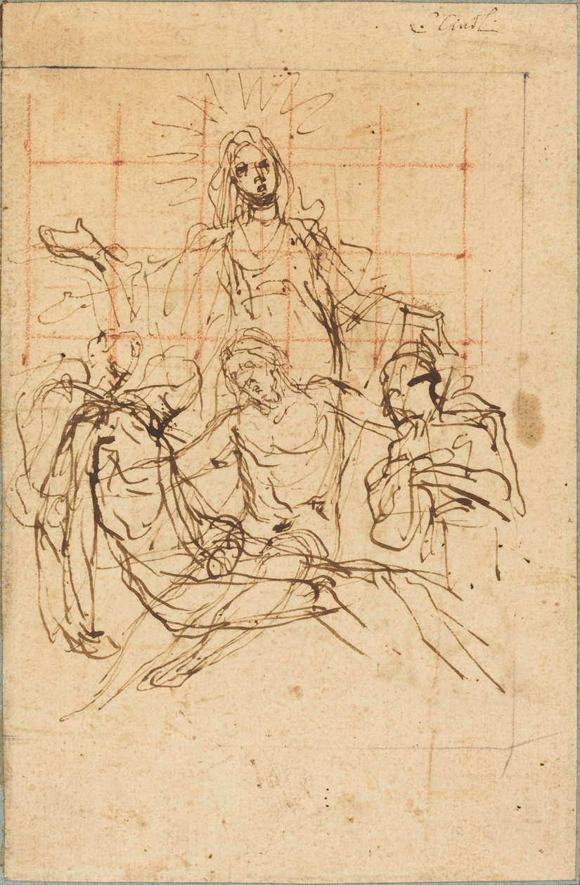 De Pietà (recto) door Ludovico Cardi called Cigoli