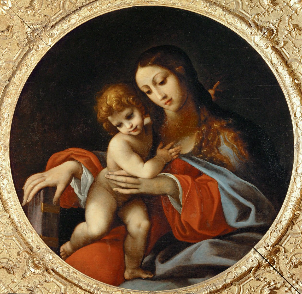 Madonna met kind. Tondo, ... door Ludovico Carracci