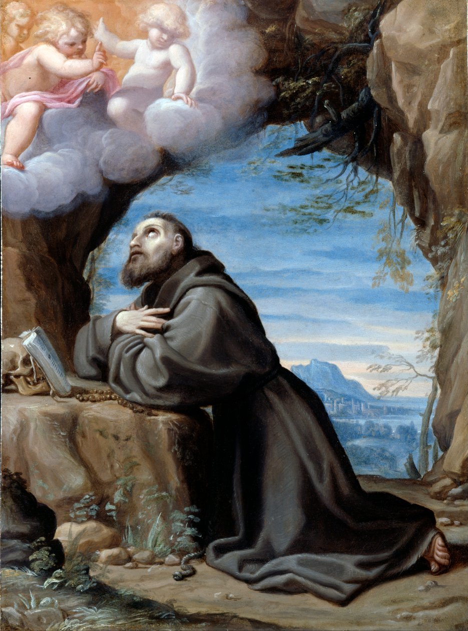 Franciscus in meditatie door Ludovico Carracci