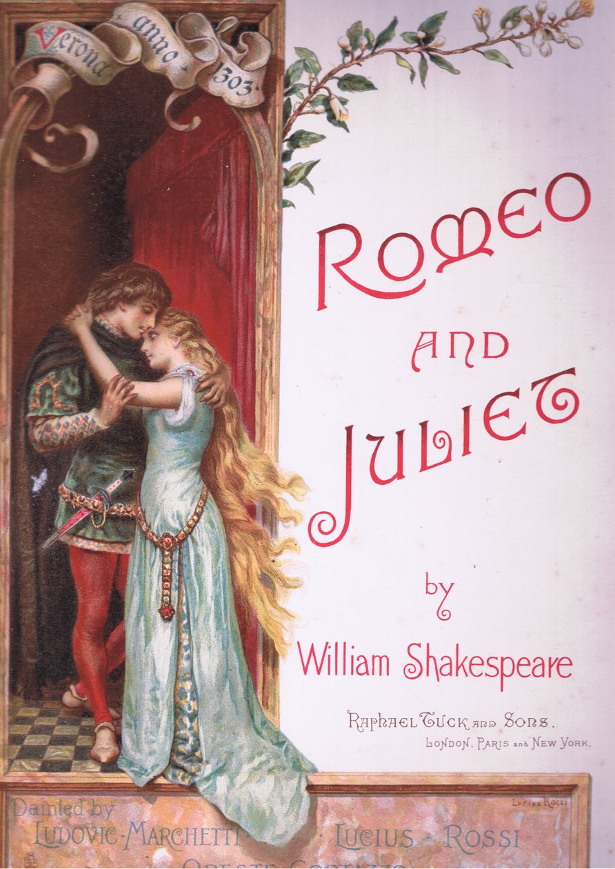 Titelpagina, illustratie uit Romeo en Julia door Ludovico Marchetti