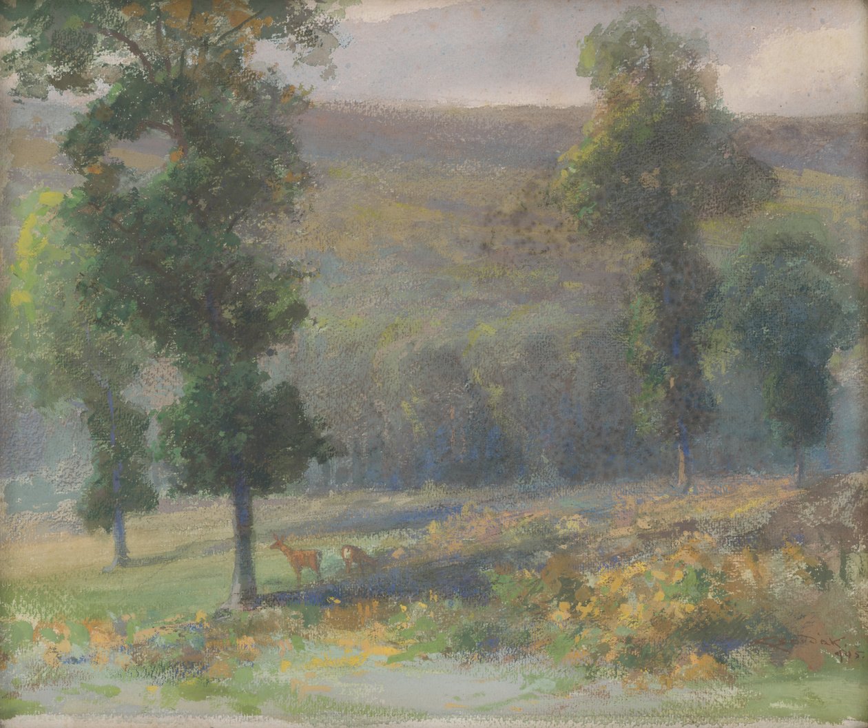 Herten in het bos door Ludovit Cordak
