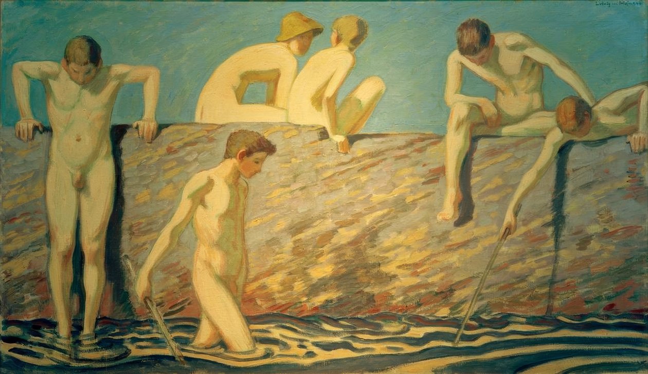 Badende jongens door Ludwig von Hofmann