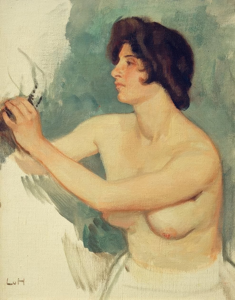 Vrouwenstudie door Ludwig von Hofmann