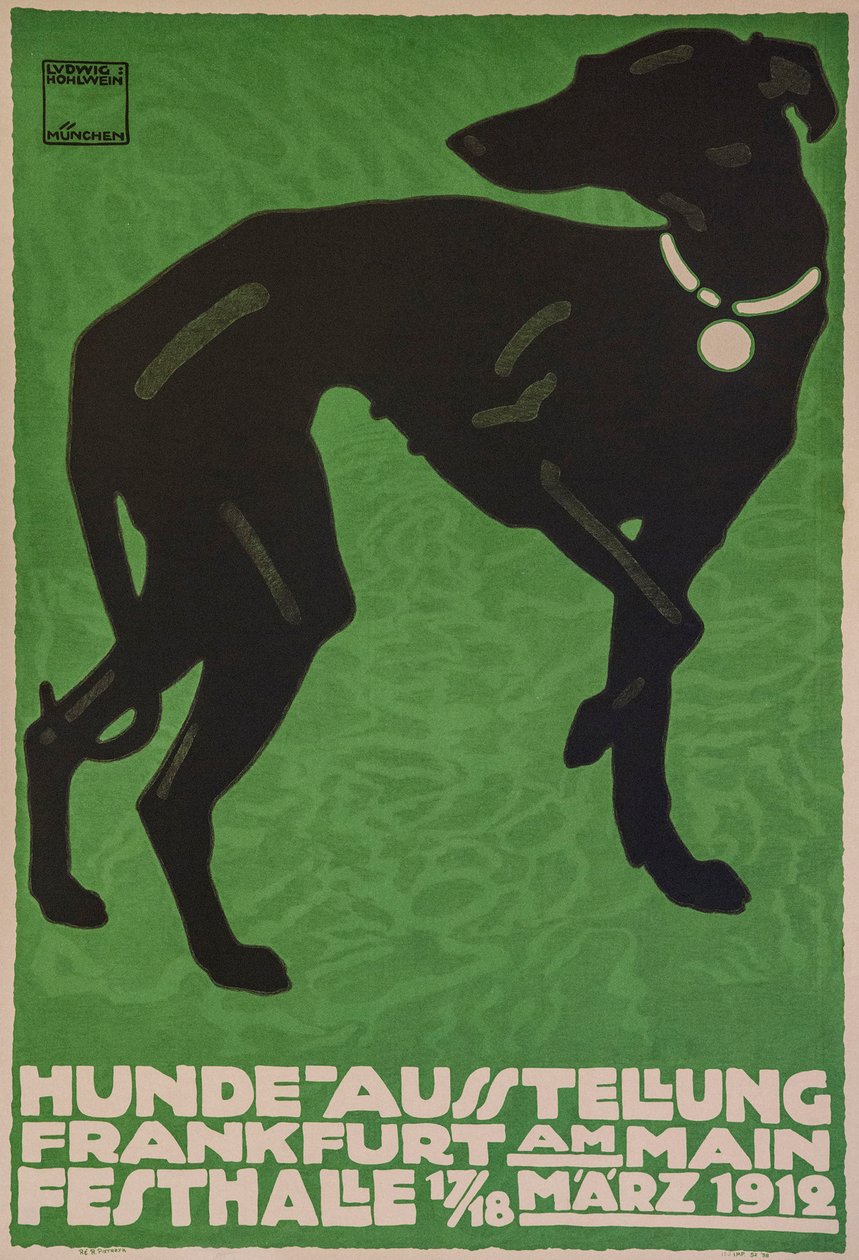 Hondenshow, 1912 door Ludwig Hohlwein