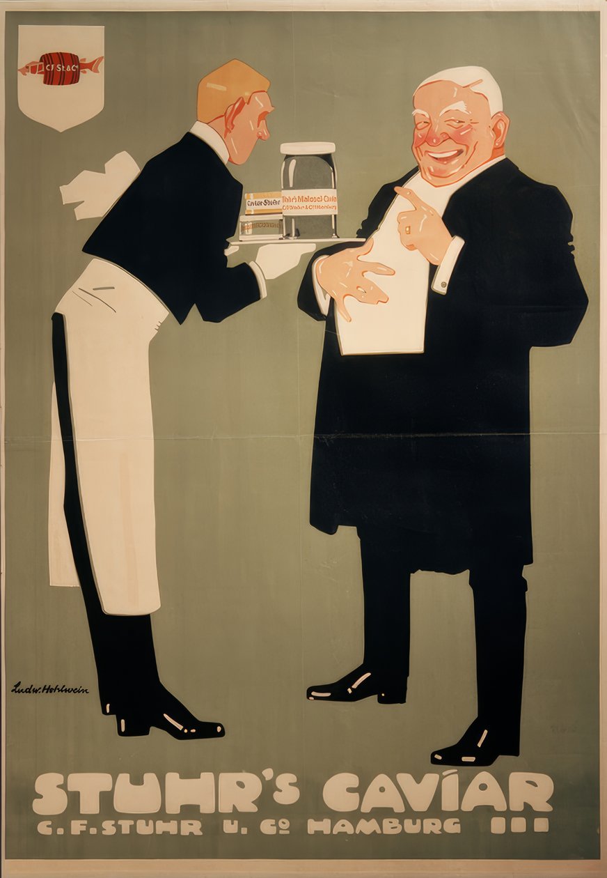 Voedsel / Kaviaar (gereinigde en gezouten kuit) door Ludwig Hohlwein