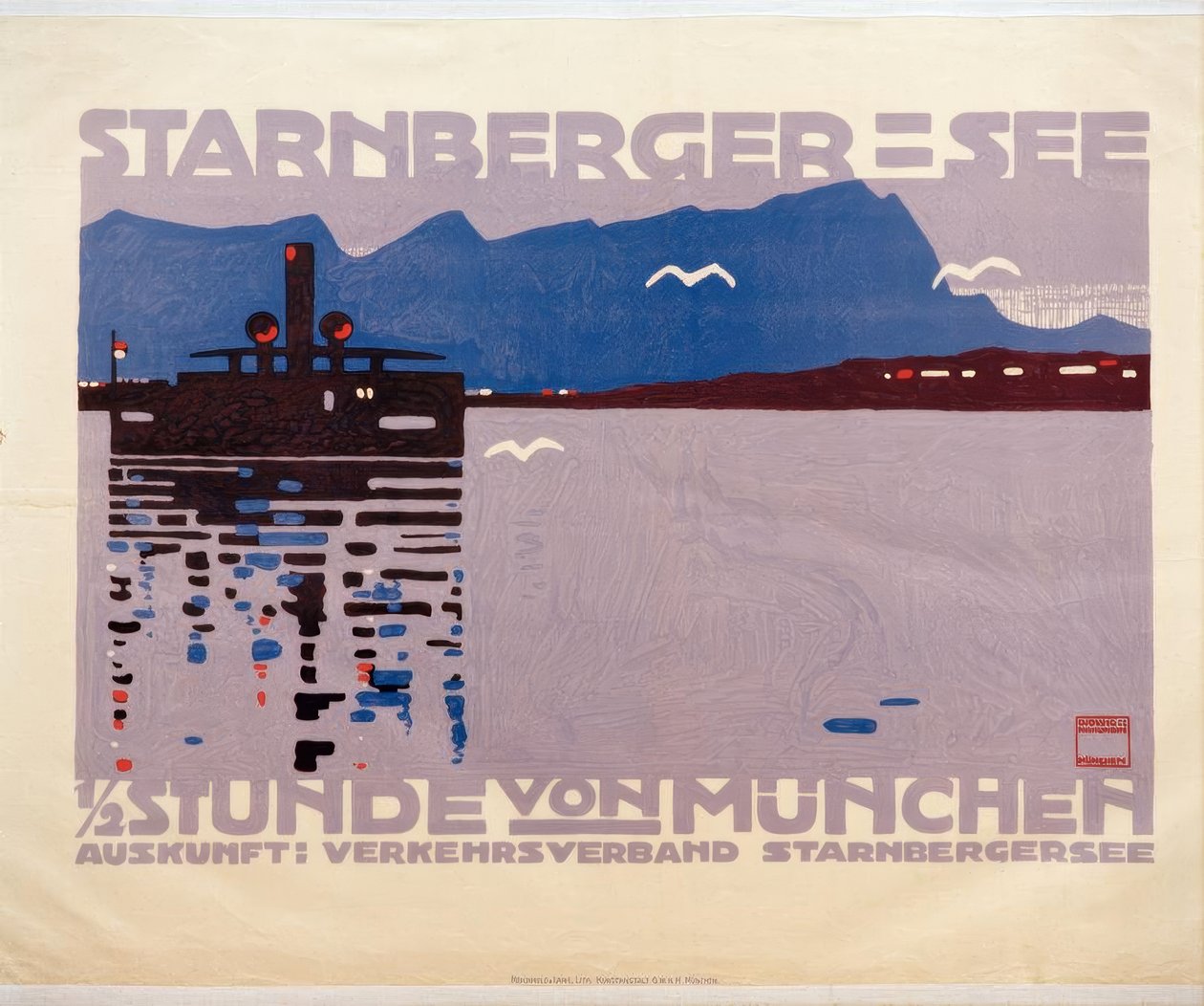 Starnberger See (Opper-Beieren) door Ludwig Hohlwein