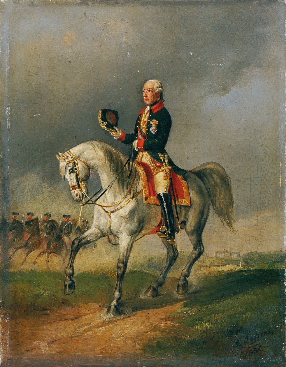 Keizer Jozef II te paard door Ludwig Johann Passini