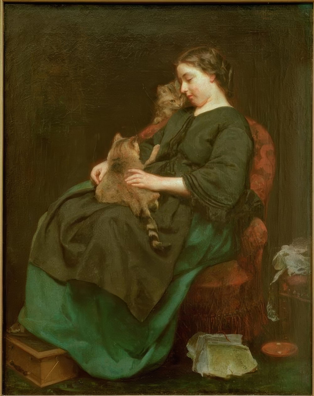 De kattenmoeder door Ludwig Knaus