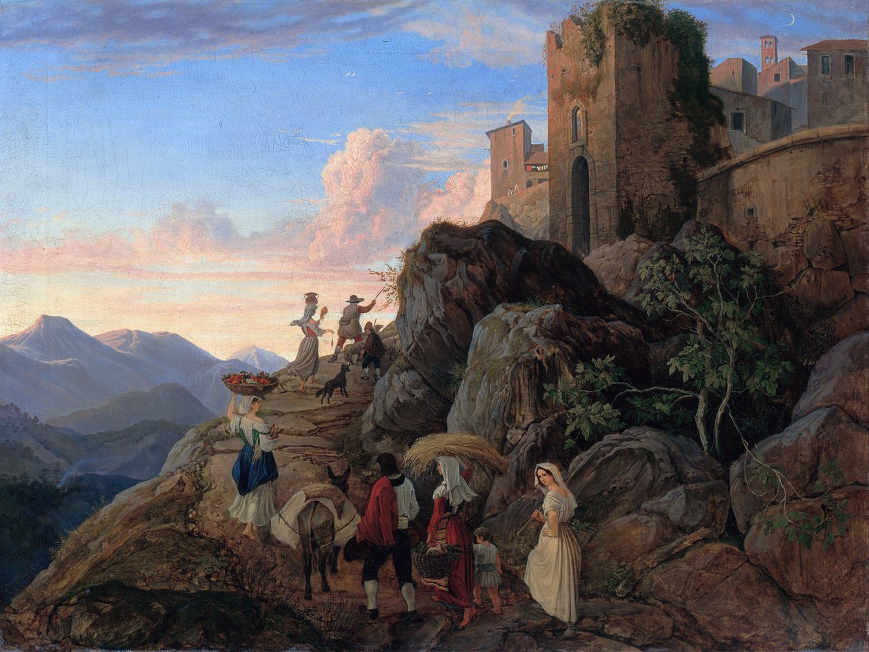 Civitella (Avond) door Ludwig Richter