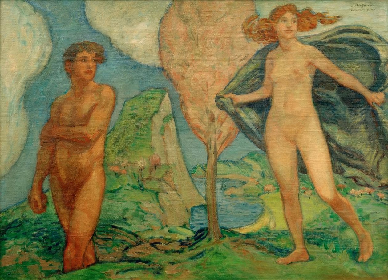 Adam en Eva door Ludwig von Hofmann
