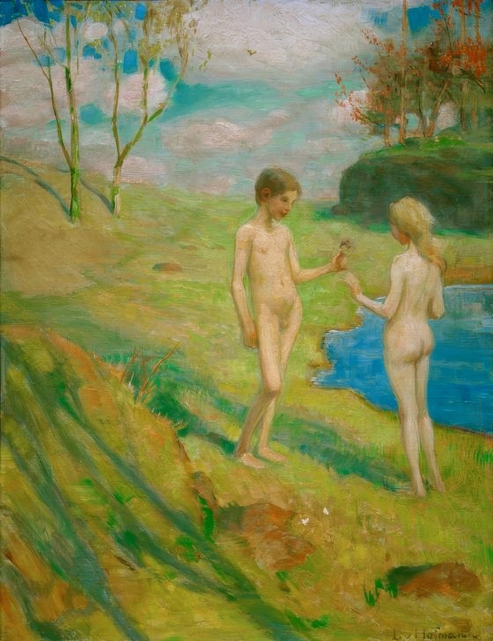 Lenteontwaken door Ludwig von Hofmann