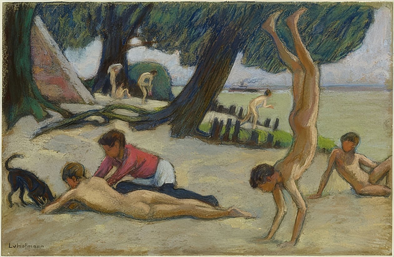 Jongens op het strand. Omstreeks 1895 door Ludwig von Hofmann