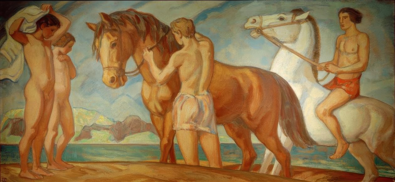 Ruiter aan zee door Ludwig von Hofmann