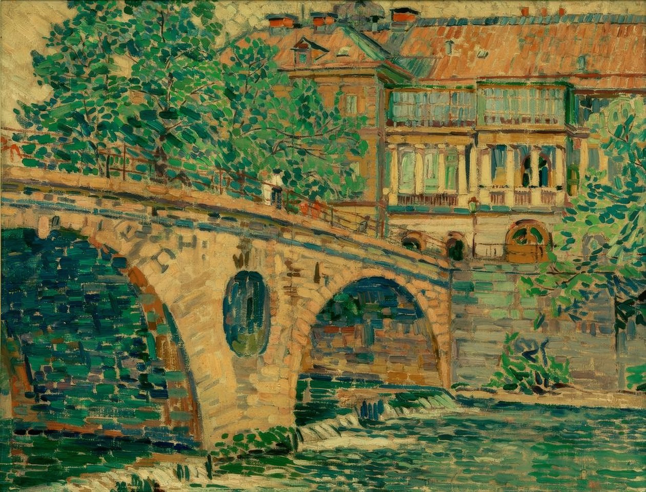 Weimarer Schlossbrücke door Ludwig von Hofmann