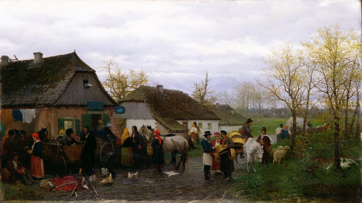 In een kleine stad, ca. 1880 door Ludwik Kurella