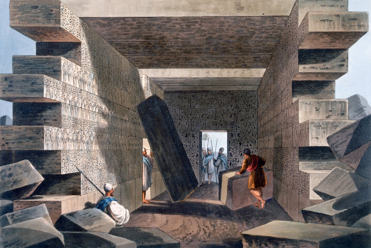 Interieur van de tempel van Jupiter Ammon, nabij Alexandrië, plaat 71 uit 