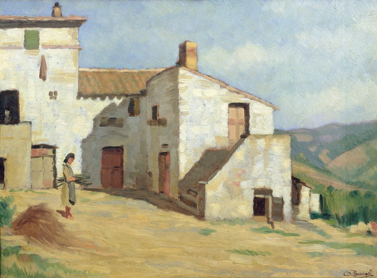 Boerin op de boerderij door Luigi Zuccoli