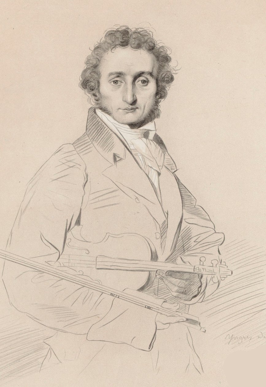 Portret van Niccolò Paganini 1782-1840, 1830 door Luigi Calamatta