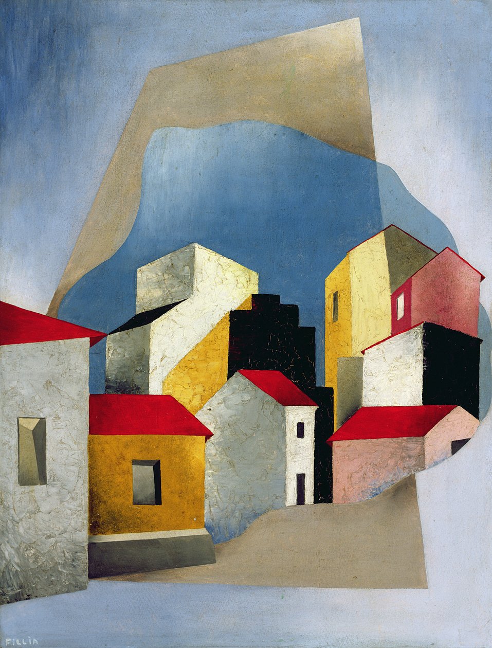Huizen in Lerici, 1932-33 door Luigi Colombo Fillia