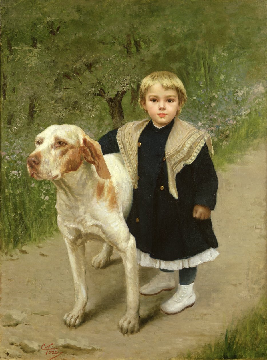 Jong Kind en een Grote Hond door Luigi Toro