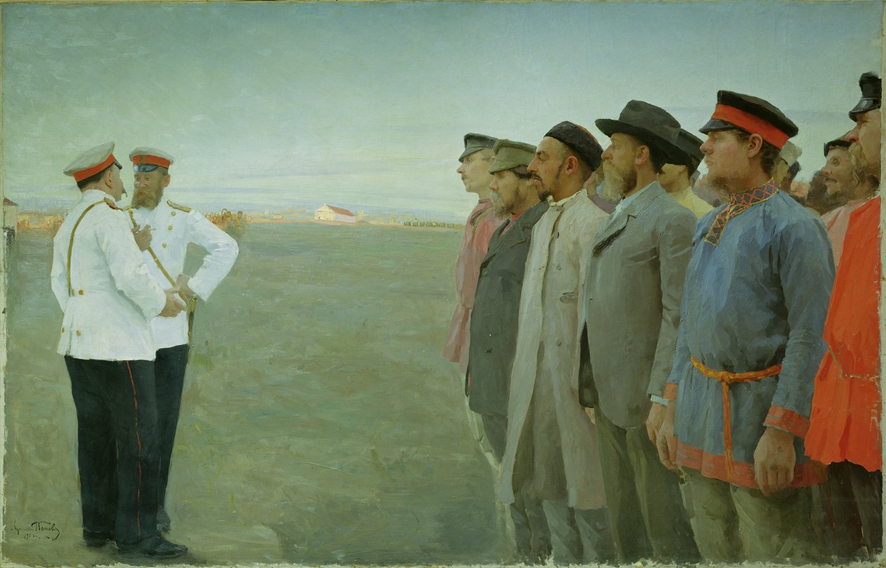 Gemobiliseerd, 1904 door Lukjan Vasilievich Popov