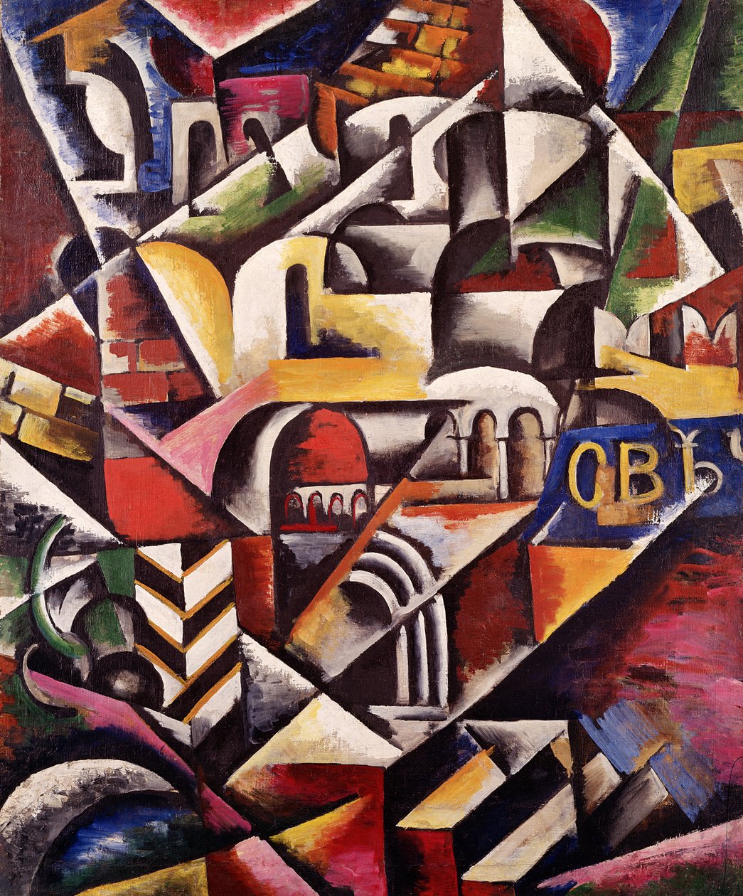 Kubistisch stadsgezicht, 1914 door Lyubov Sergeevna Popova