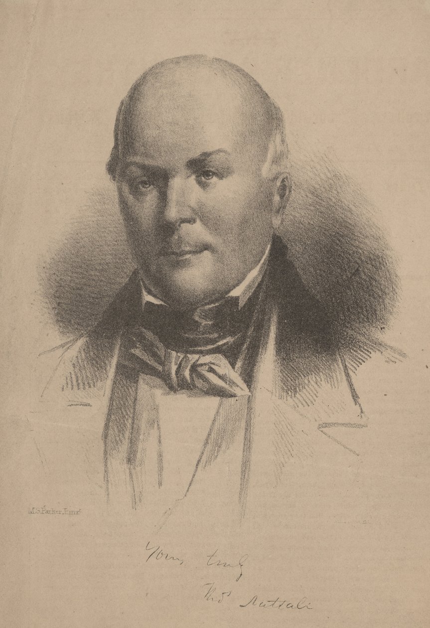 Thomas Nuttall, litho door L.N. Rosenthal, 1860 door M. S. Parker